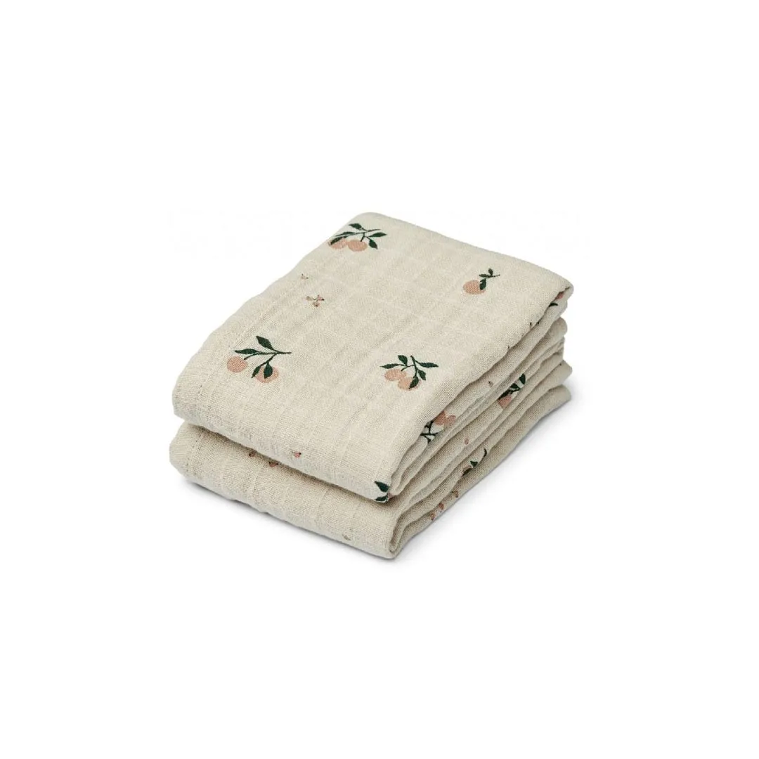 Liewood Lewis Muslin Cloth - 2-Pack - Peach Sea Shell Mix