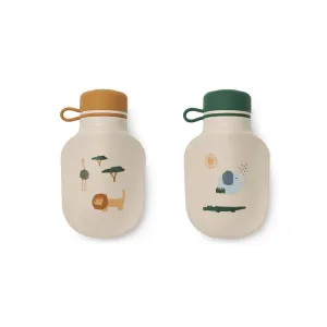 Liewood Lizzie Smoothie Bottle 2-Pack - Safari Sandy Mix