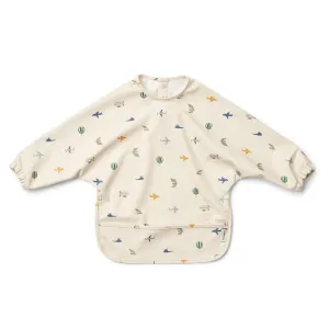 Liewood Merle Printed Cape Bib - Aviator / Ecru