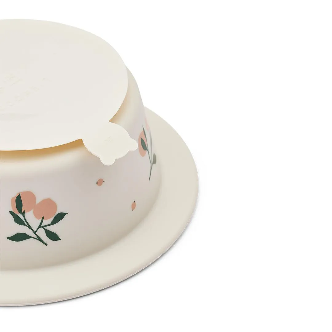 Liewood Peony Printed Suction Bowl 2-Pack - Peach / Sea Shell