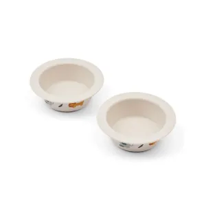 Liewood Peony Printed Suction Bowl 2-Pack - Safari Sandy Mix