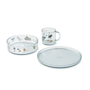 Liewood Siva Printed Tritan Tableware Set - Sea Creature / Sandy