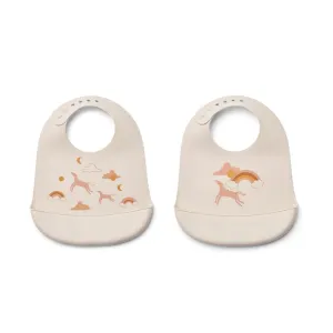 Liewood Tilda Printed Bib 2-Pack - Dream / Ecru