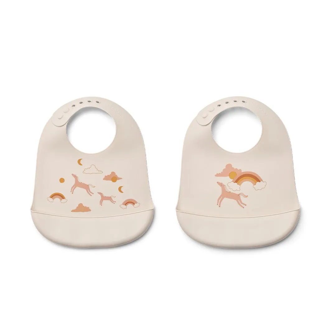 Liewood Tilda Printed Bib 2-Pack - Dream / Ecru