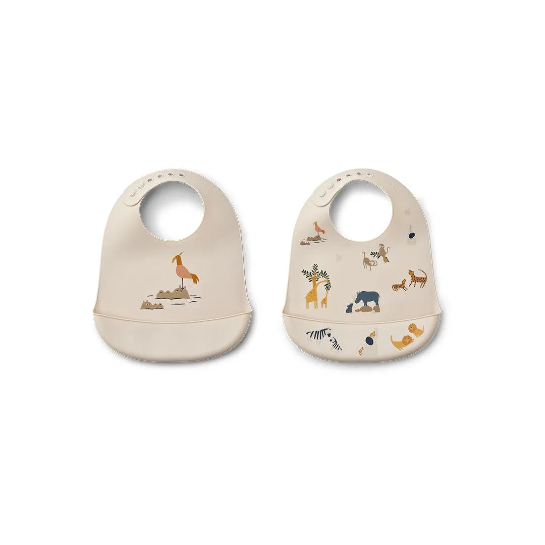 Liewood Tilda Silicone Bibs - 2 Pack - Sandy - All Together