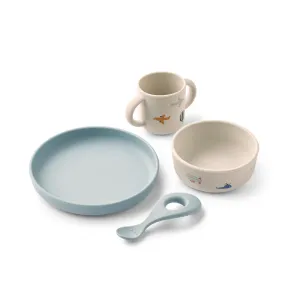 Liewood Vivi Printed Tableware Set - Aviator / Ecru