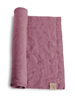 Linen Table Runner - Old Rose