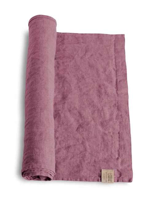 Linen Table Runner - Old Rose