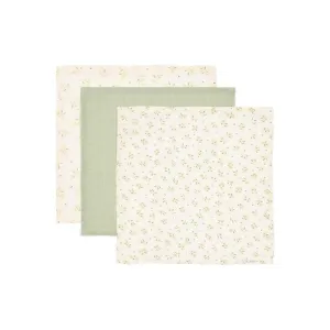 Little Dutch Mouth Wipes Muslin Set - Blueberry Leaves/Sage