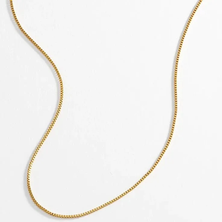 Men's Thin Box Chain Necklace | Gold Plated