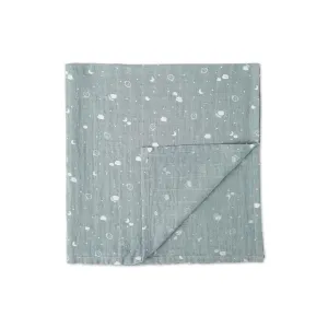MORI Pre-Washed Large Muslin Swaddle - Blue