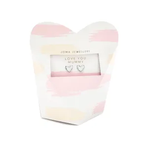 Mother's Day From the Heart Gift Box | 'Love You Mummy' Earrings | Silver Plated