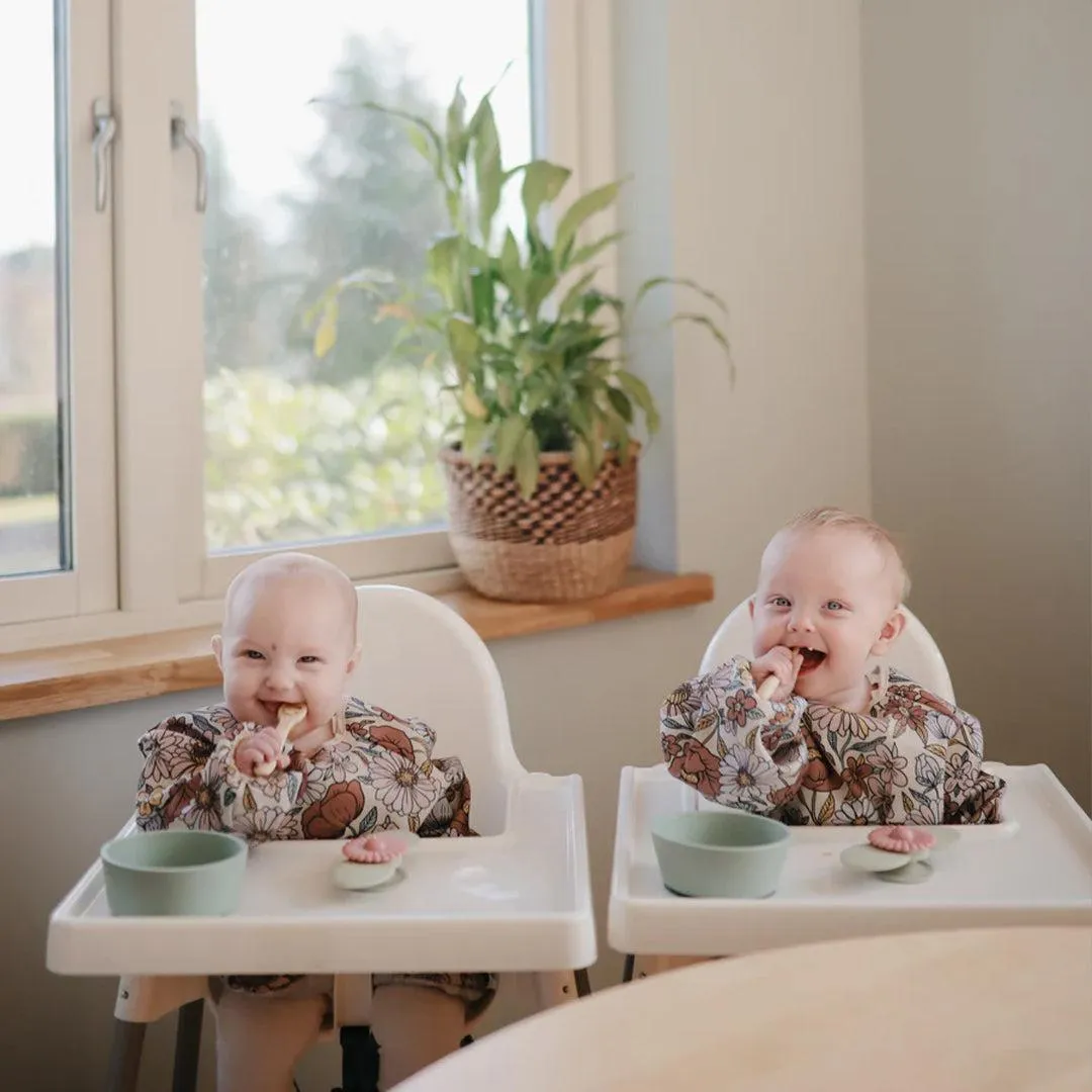 Mushie Long Sleeve Bib - Retro Flowers