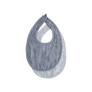 Mushie Muslin Bib | 2-Pack - Tradewinds/Baby Blue