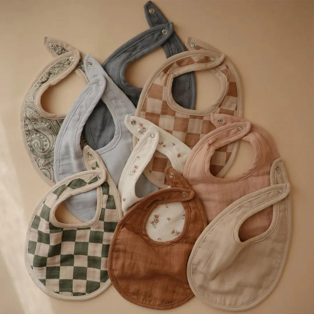 Mushie Muslin Bib | 2-Pack - Tradewinds/Baby Blue