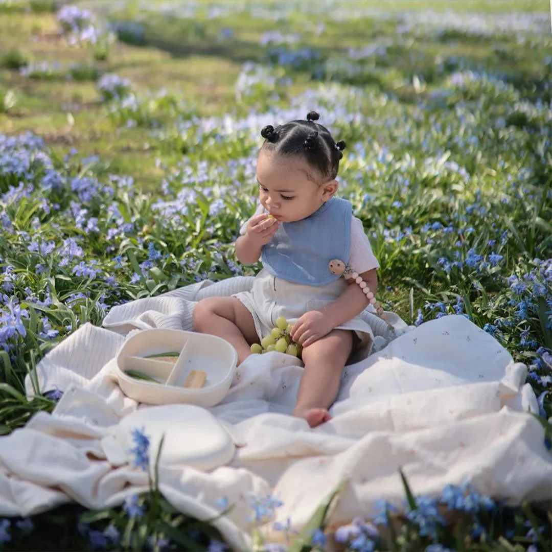 Mushie Muslin Bib | 2-Pack - Tradewinds/Baby Blue