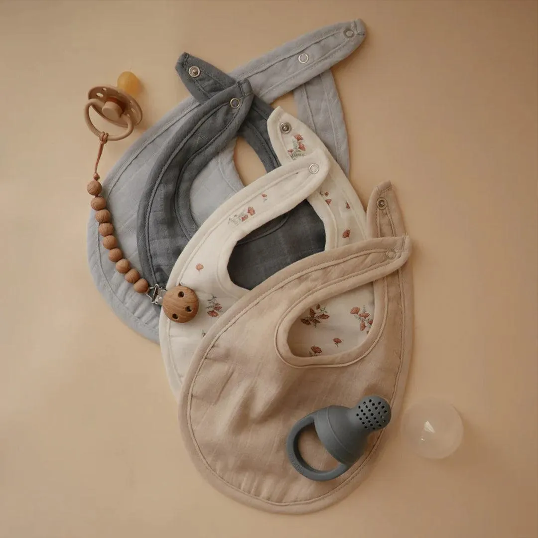 Mushie Muslin Bib | 2-Pack - Tradewinds/Baby Blue