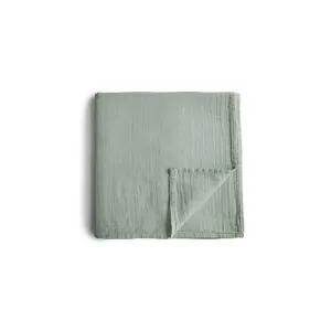 Mushie Organic Muslin Swaddle - Sage