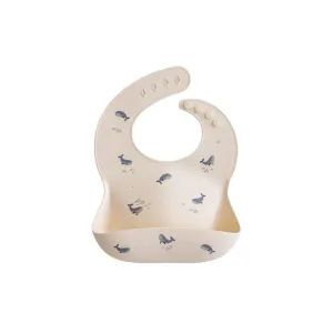 Mushie Silicone Bib - Whales