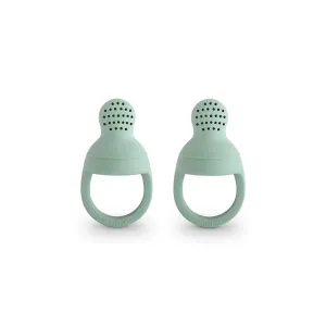 Mushie Silicone Fresh Food Feeder | 2-Pack - Cambridge Blue
