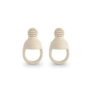 Mushie Silicone Fresh Food Feeder | 2-Pack - Shifting Sands