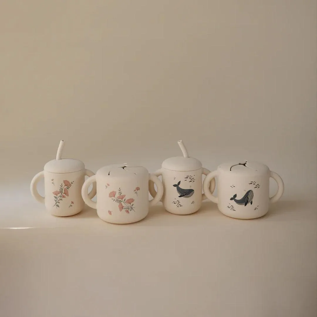 Mushie Snack Cups - Pink Flowers