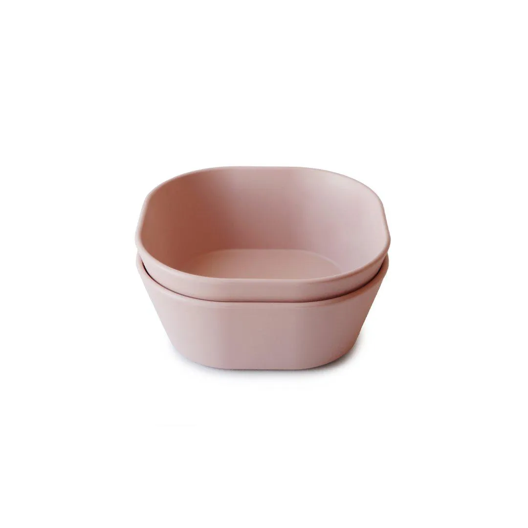 Mushie Square Dinnerware Bowls - Blush - 2 Pack