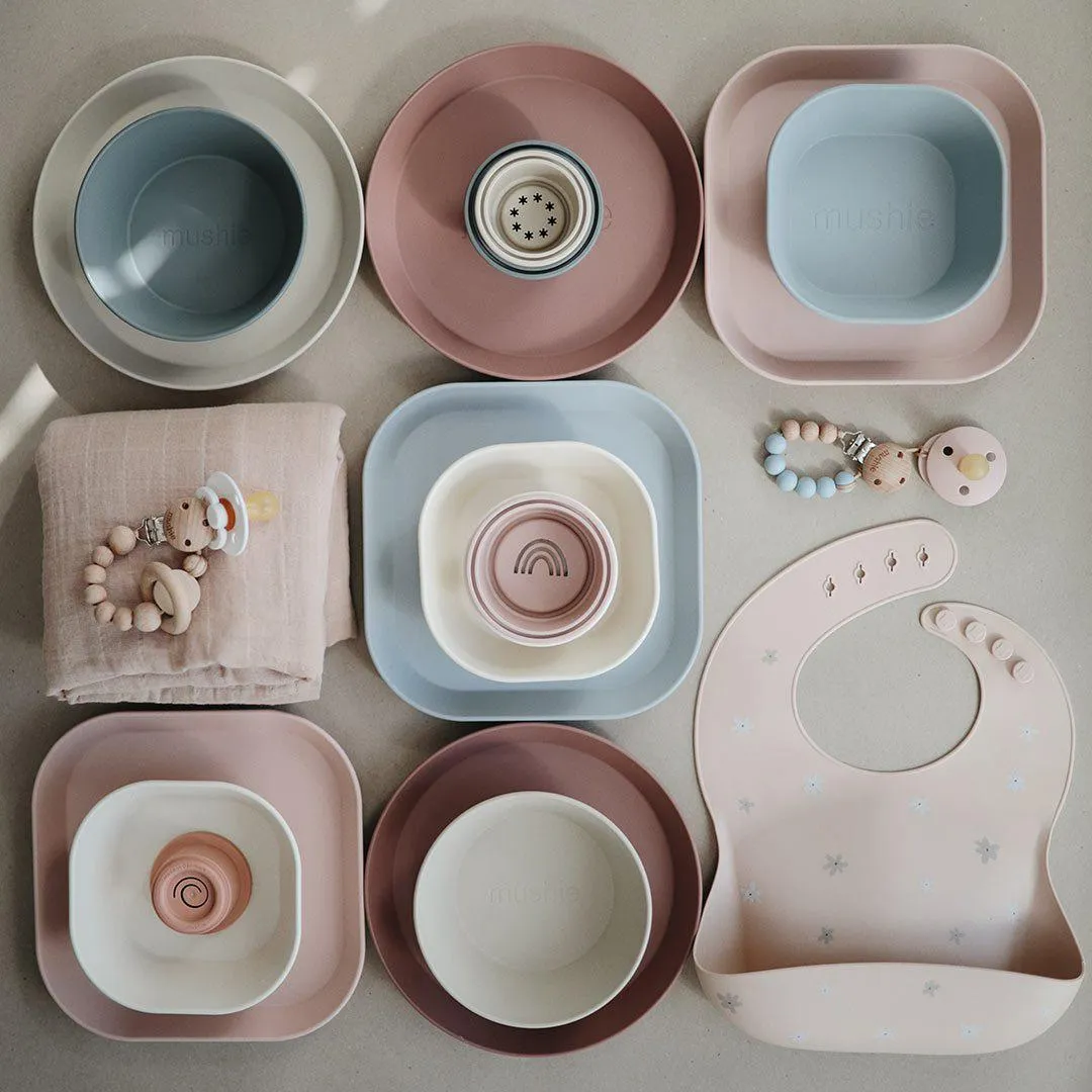 Mushie Square Dinnerware Bowls - Blush - 2 Pack