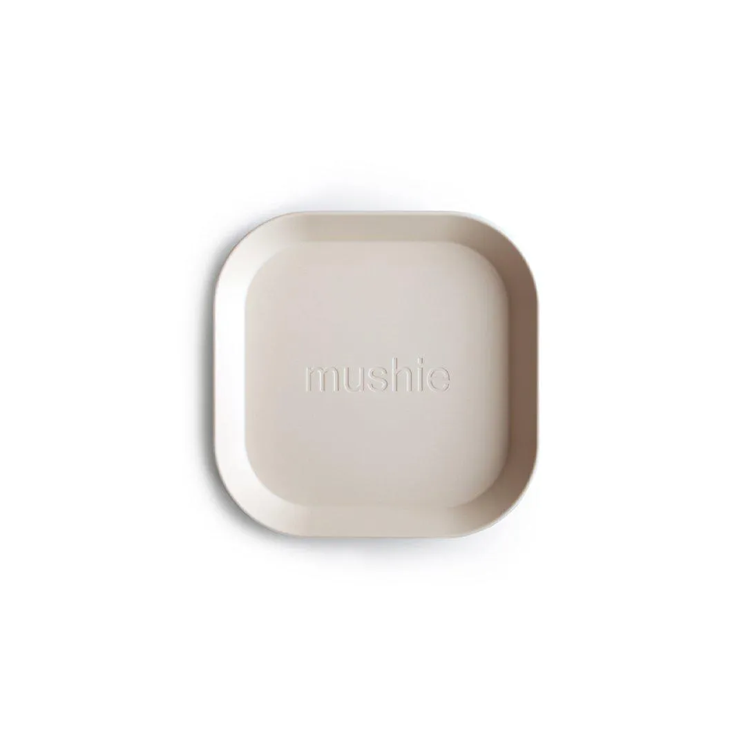 Mushie Square Dinnerware Plates - Ivory - 2 Pack