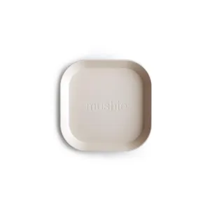 Mushie Square Dinnerware Plates - Ivory - 2 Pack