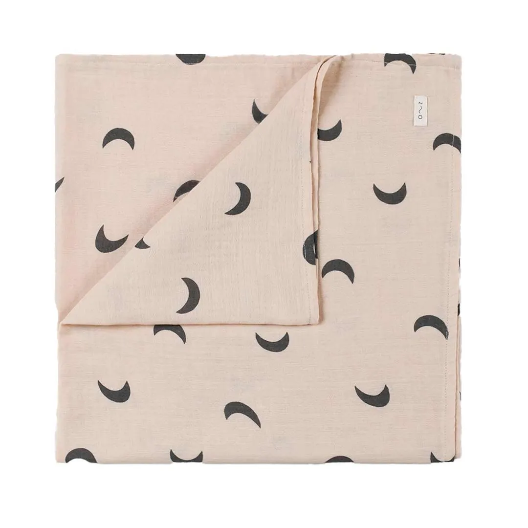 Organic Zoo Muslin - Pebble Midnight