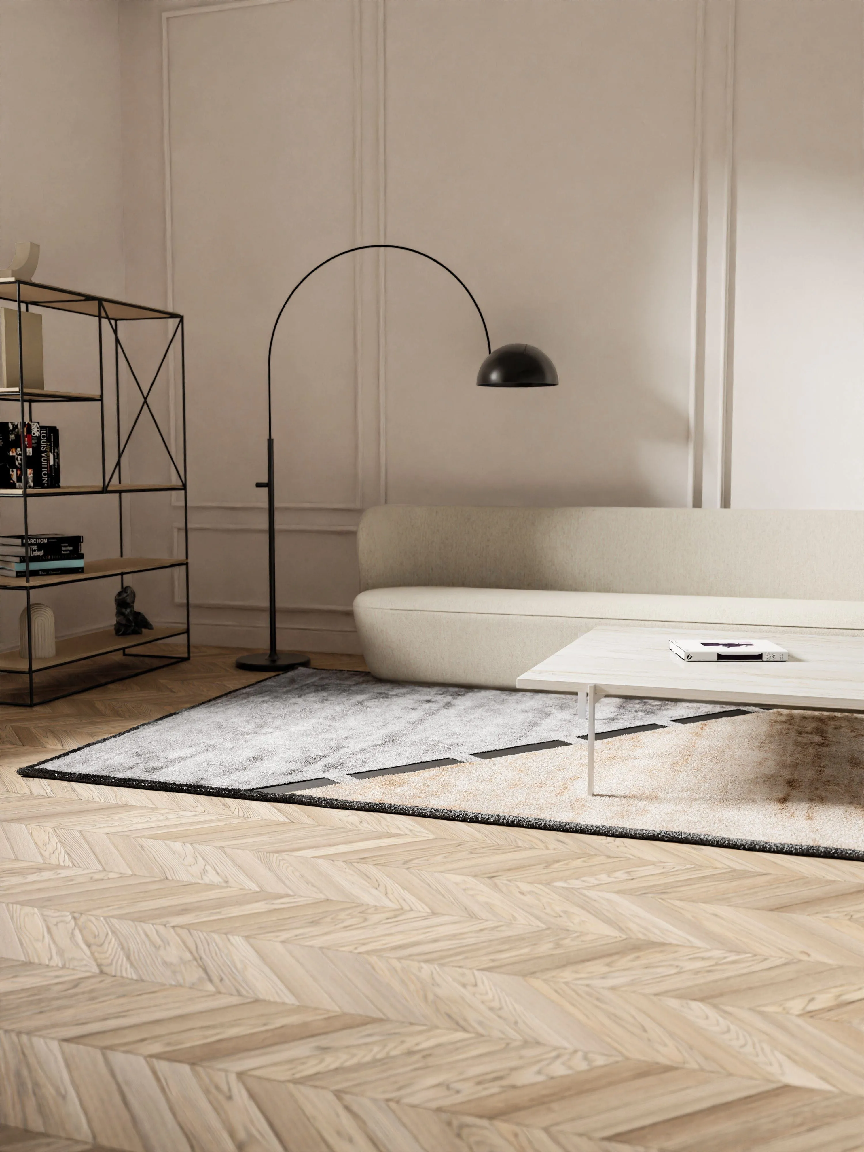 Rug Solid Simple Rug 200 X 300 Cm, Cookie