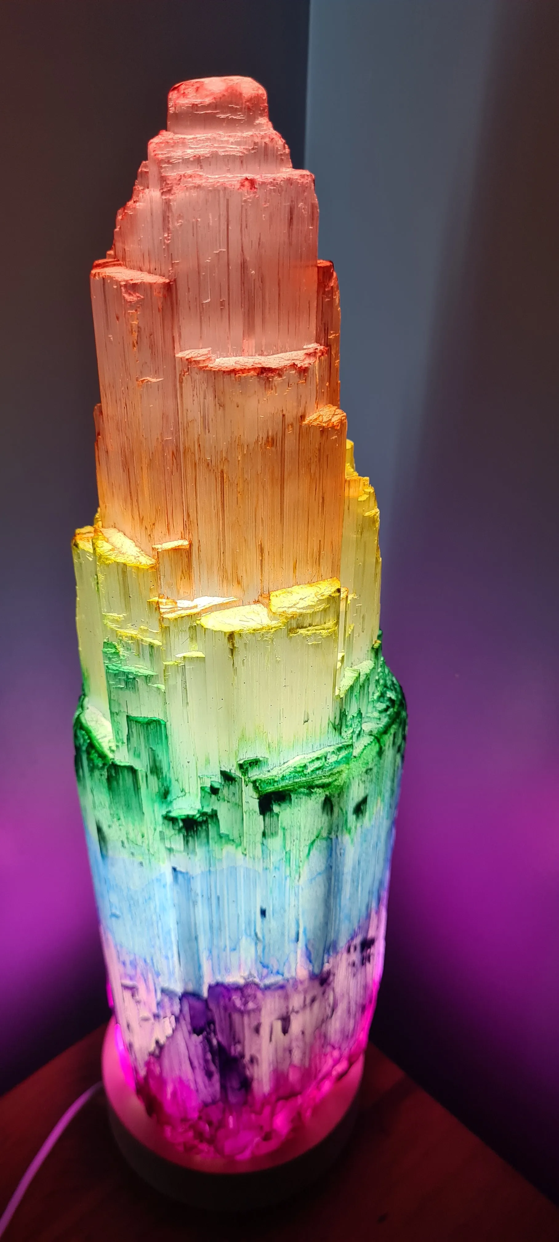 Sale💥CHAKRA SELENITE CRYSTAL LAMP 35cm-2 lighting options