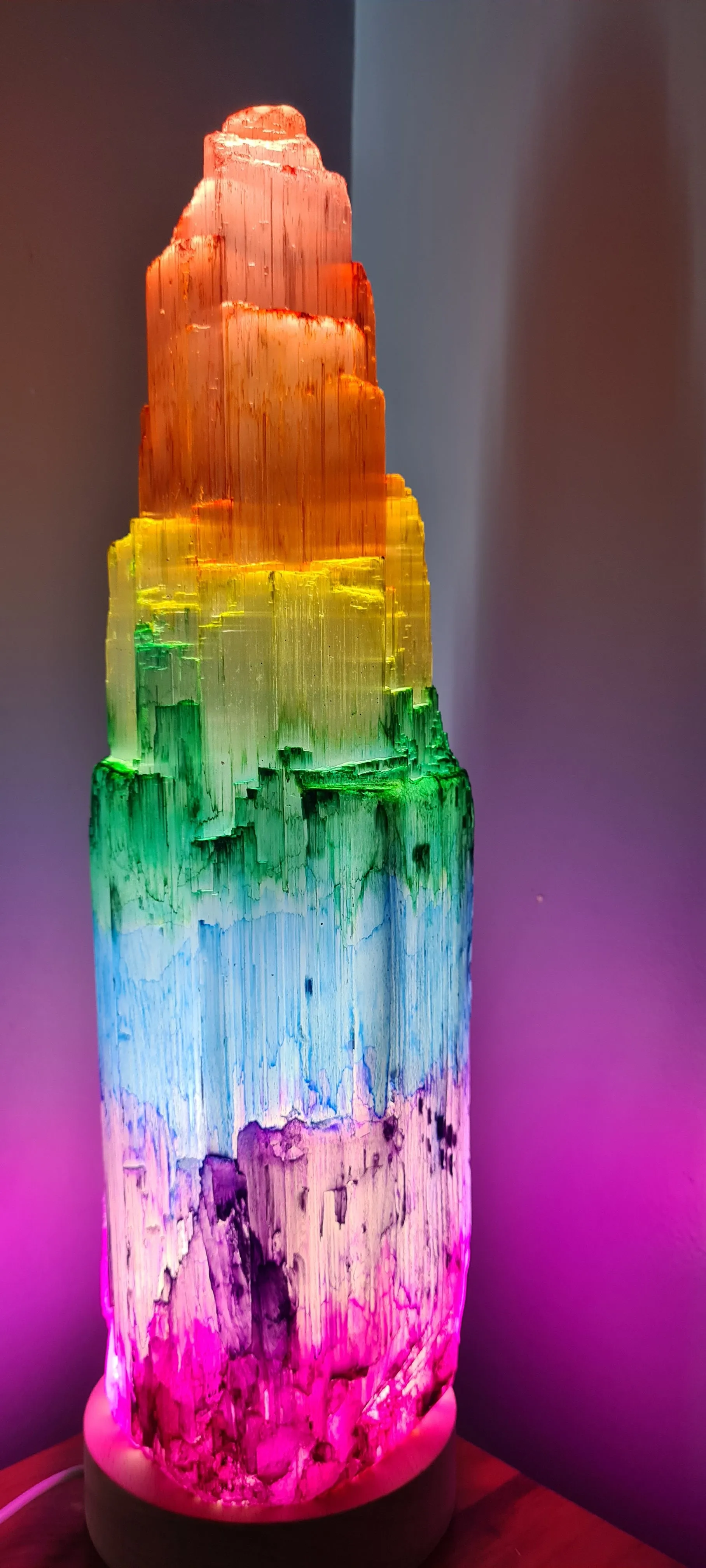 Sale💥CHAKRA SELENITE CRYSTAL LAMP 35cm-2 lighting options