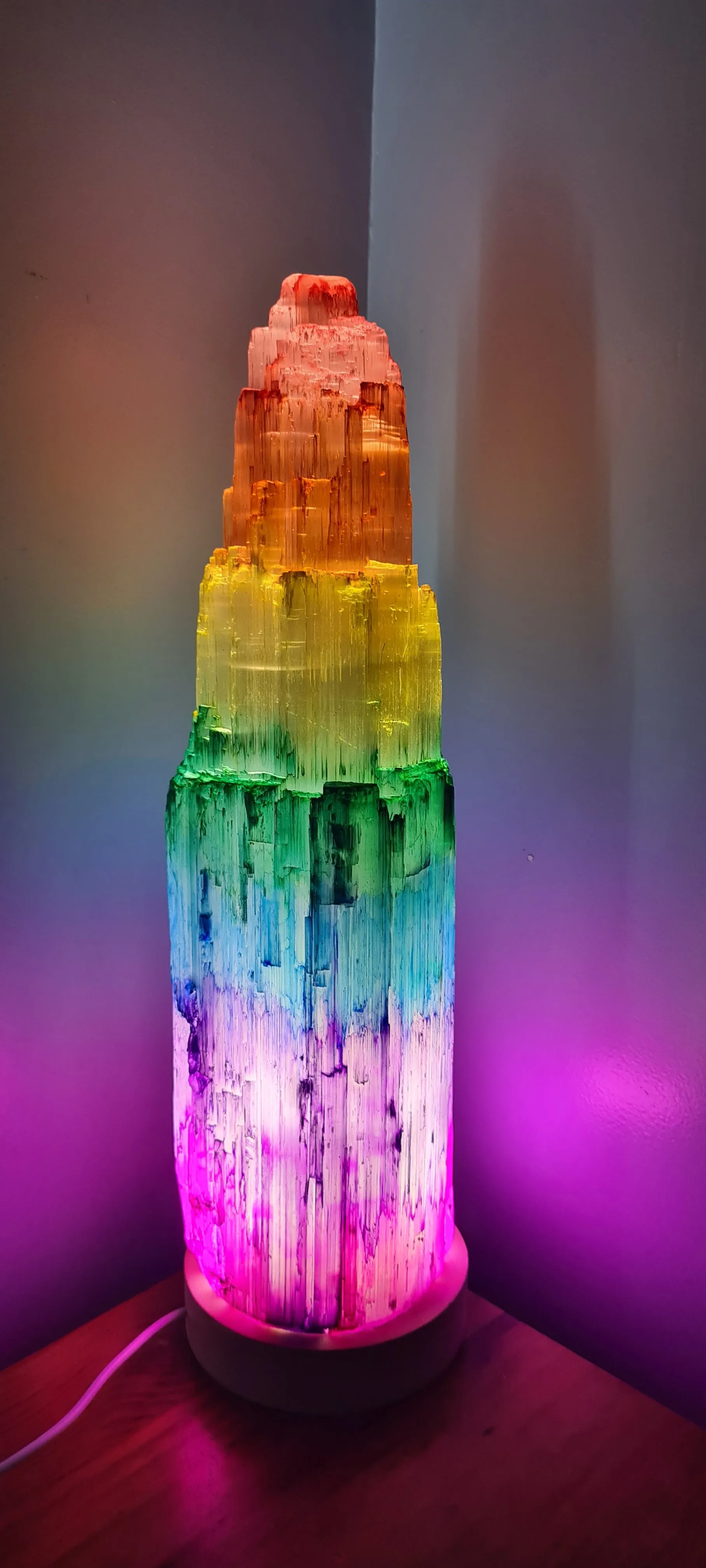 Sale💥CHAKRA SELENITE CRYSTAL LAMP 35cm-2 lighting options