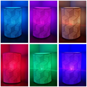 Sale💥UNIQUE COLOUR CHANGING WHITE GEOMETRIC CERAMIC  LAMP