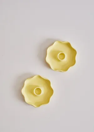 Scallop Yellow Candle Holder