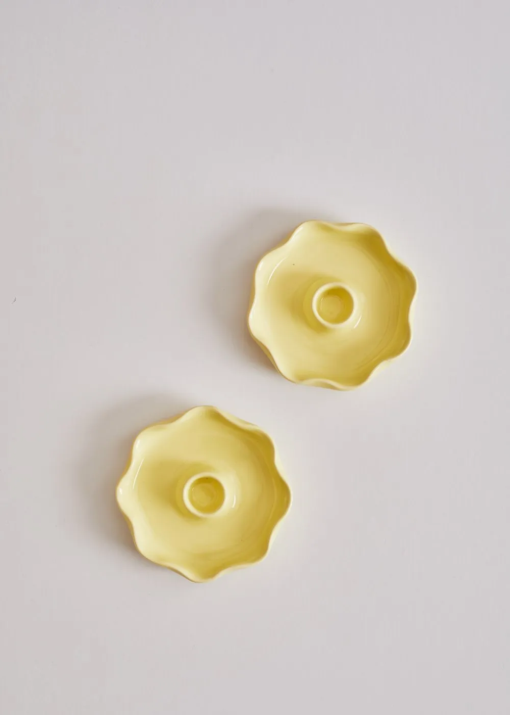 Scallop Yellow Candle Holder