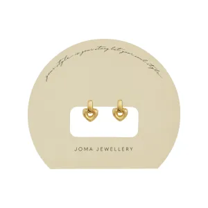 Soul Shine Drop Heart Earrings | Gold Plated