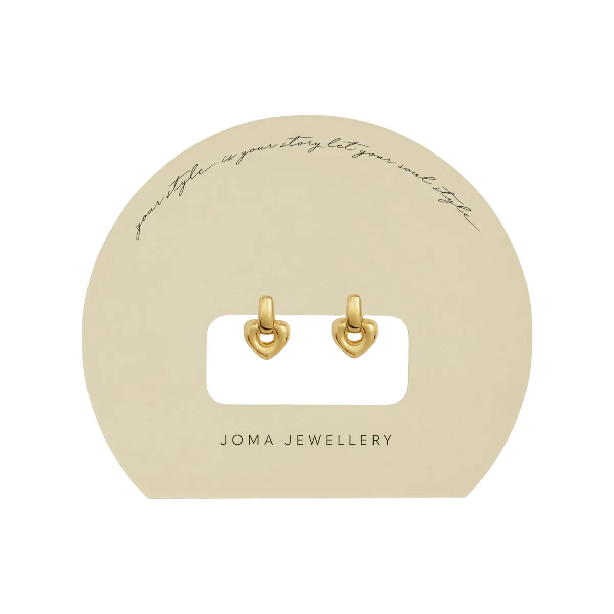 Soul Shine Drop Heart Earrings | Gold Plated