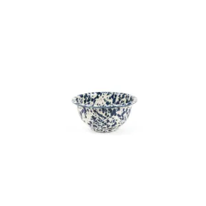 Splatter Small Footed Bowl - Navy & Cream