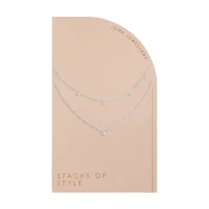 Stacks of Style Organic Shape Necklace | Silver Plated