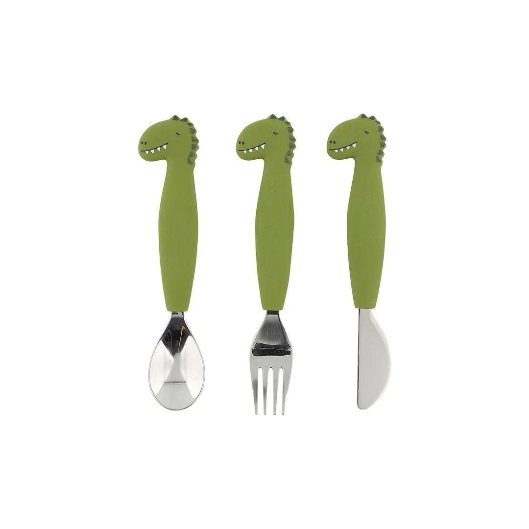 Trixie Silicone Cutlery Set - 3 Pack - Mr Dino
