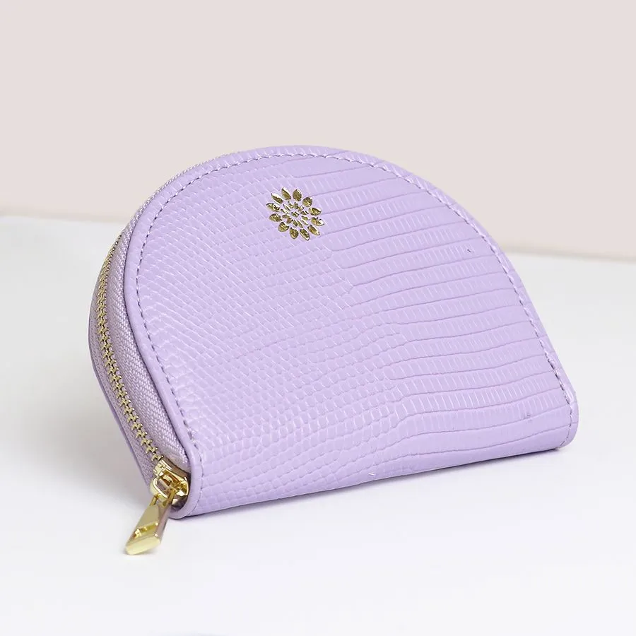 Vegan Leather Half Moon Coin Purse | Lilac