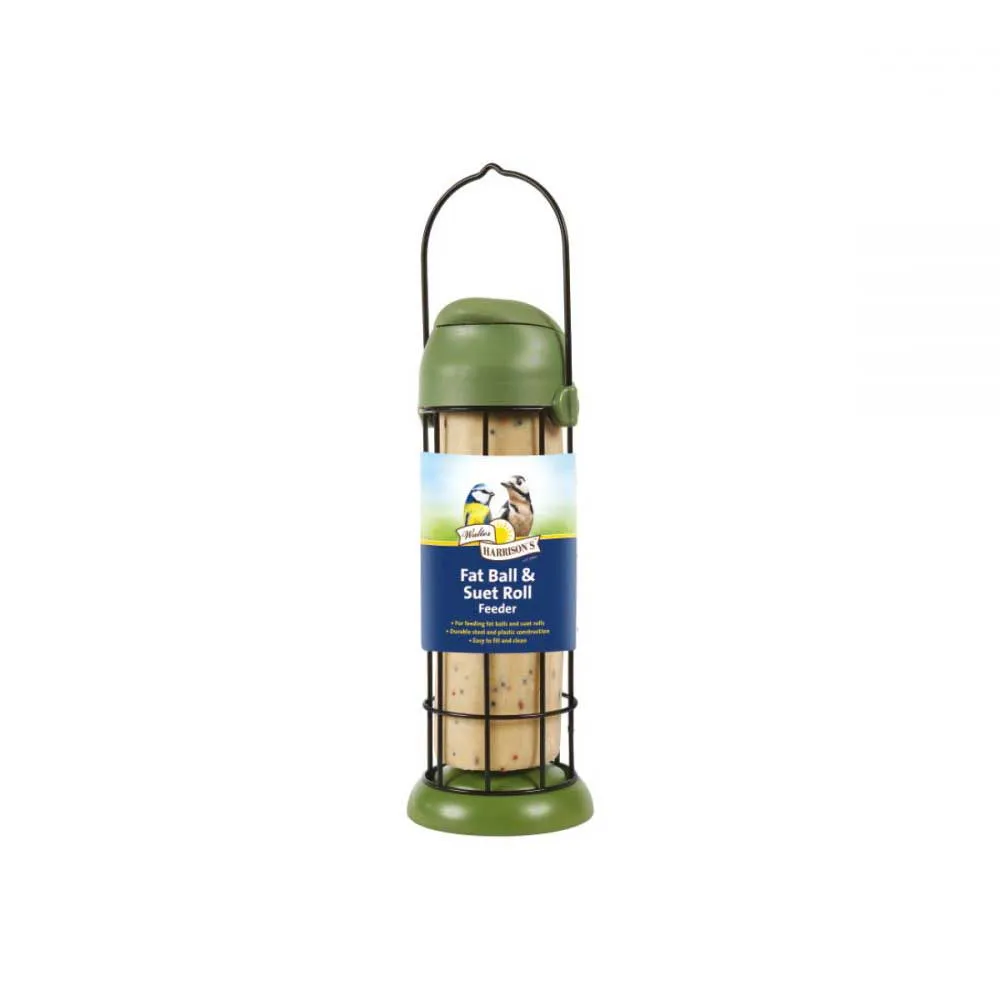 Walter Harrison's Flip Top Fat Ball & Suet Roll Feeder 22cm